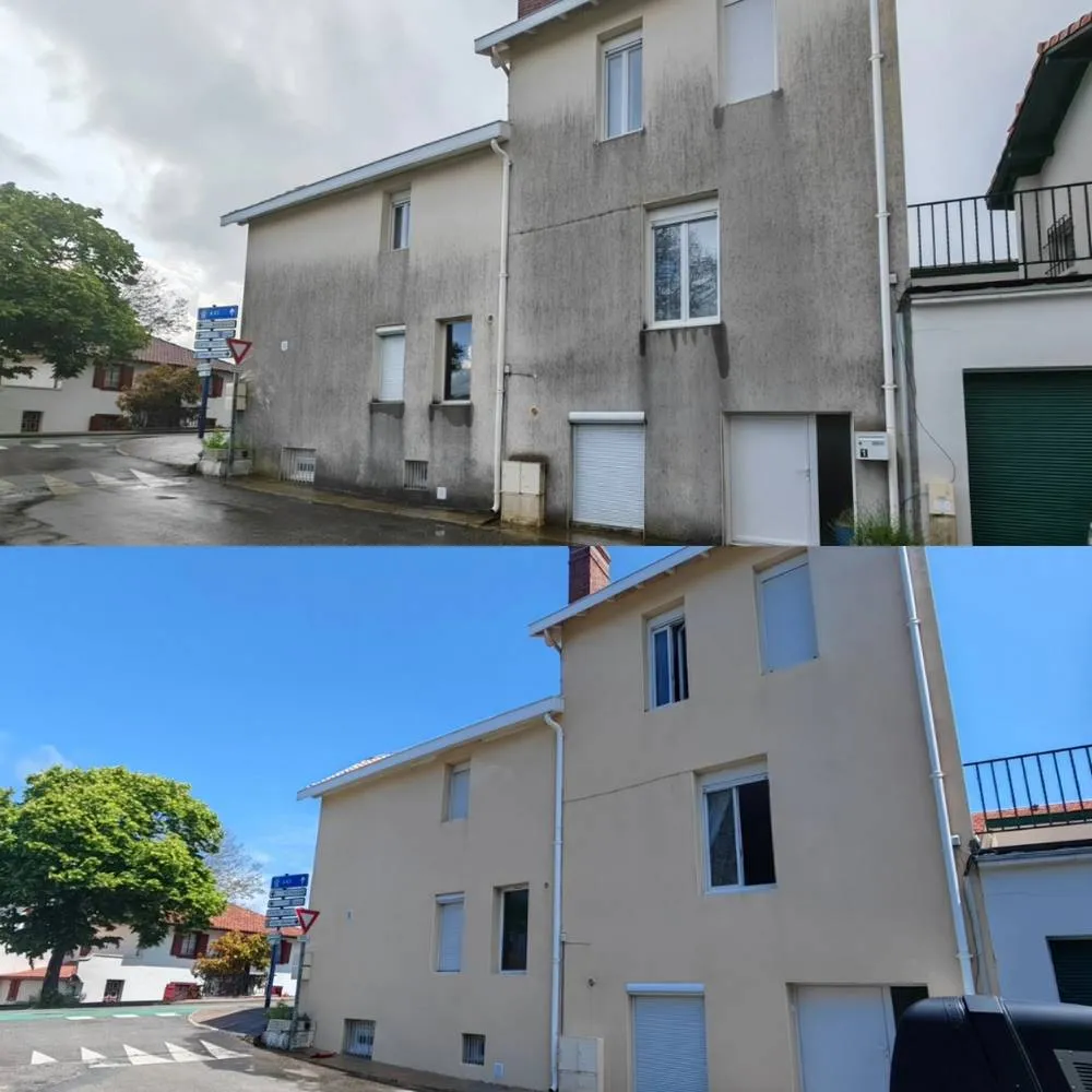 Intervention nettoyage facade en cours Hossegor